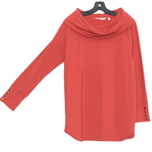 Soft Surroundings Womens Tunic Top Boho Minimalist Cozy Luxe Cowl Size Medium HJ - Picture 7 of 7